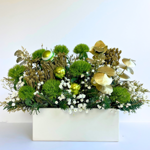 Golden Evergreen Holiday Centerpiece