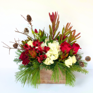 snowy evergreen centerpiece (copy)