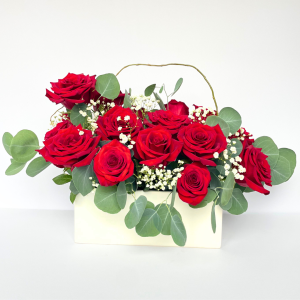 Crimson Handle Rose Arrangement